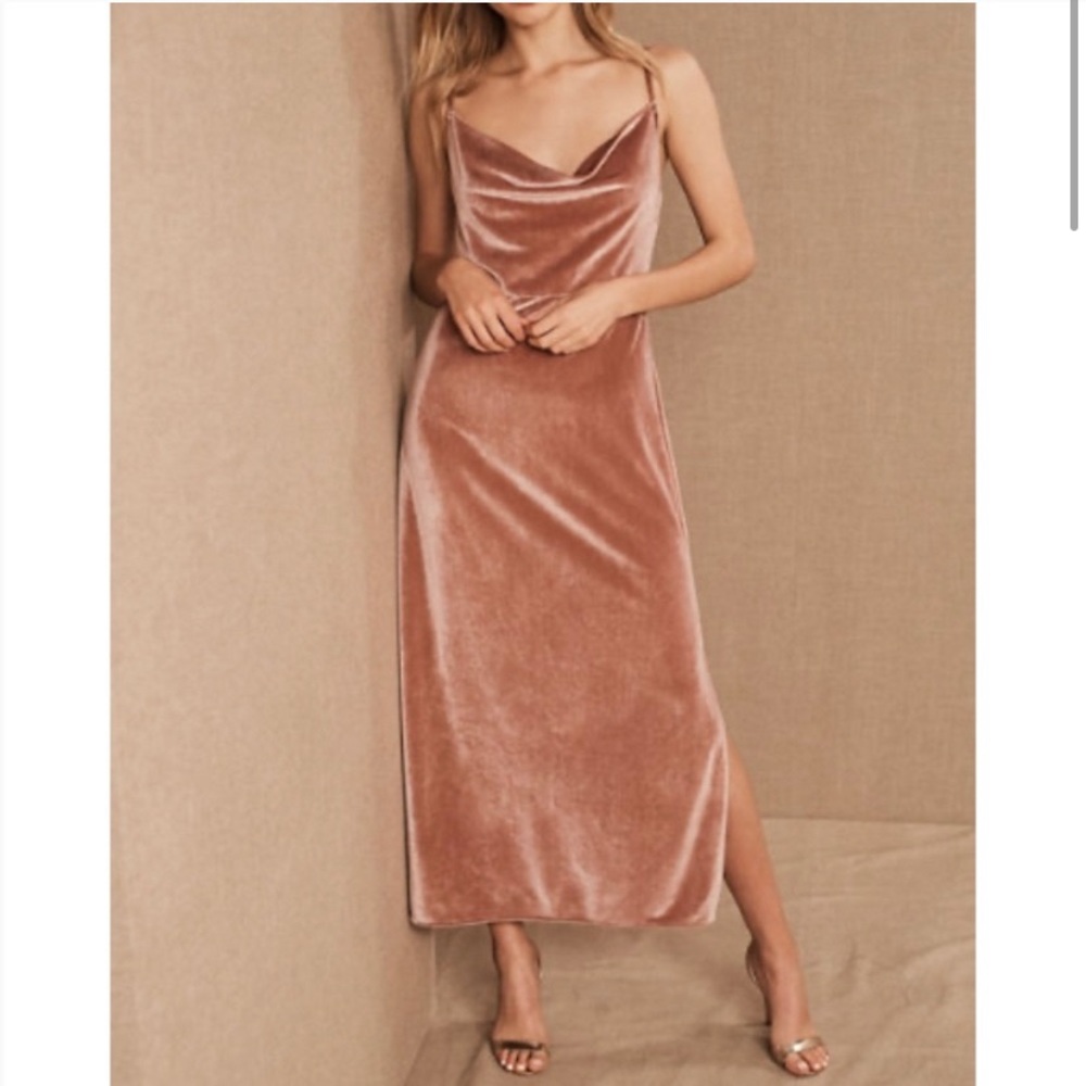 BHLDN Midi Mauve Velvet Dress 4